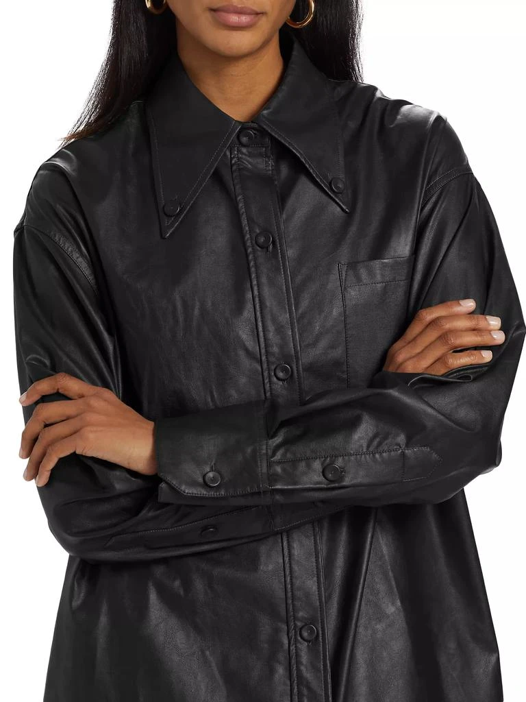anOnlyChild Sunday Scaries Annotto Vegan Leather Shirt 6