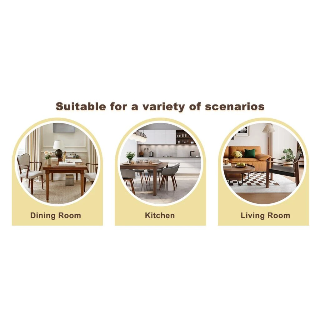 Streamdale Furniture Streamdale 4-Pack Heavy-duty Chairs: 2.1" Cushion, Iron Frame, Home/Office Value 3