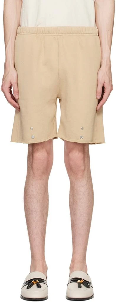 Les Tien Beige Snap Front Shorts 1