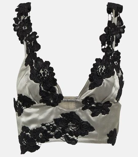 Acne Studios Lace-trimmed satin bralette 1