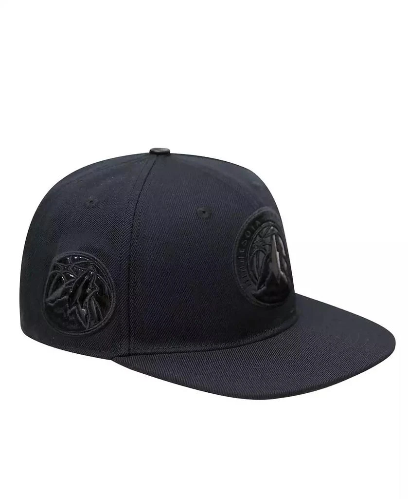 Pro Standard Men's Minnesota Timberwolves Triple Black Snapback Hat 1