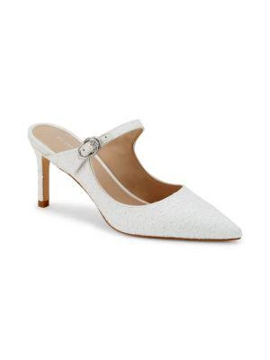 Stuart Weitzman Crystal Buckle Glitter Pumps 2