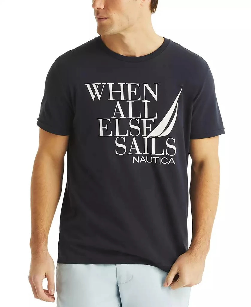 Nautica Men's Short Sleeve Crewneck When All Else Sails Graphic T-Shirt 1