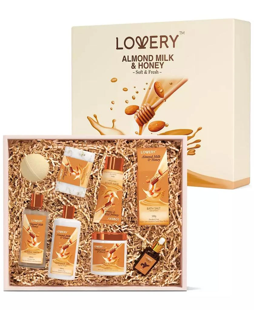 Lovery Almond Milk And Honey Spa Kit, 9 Piece 2