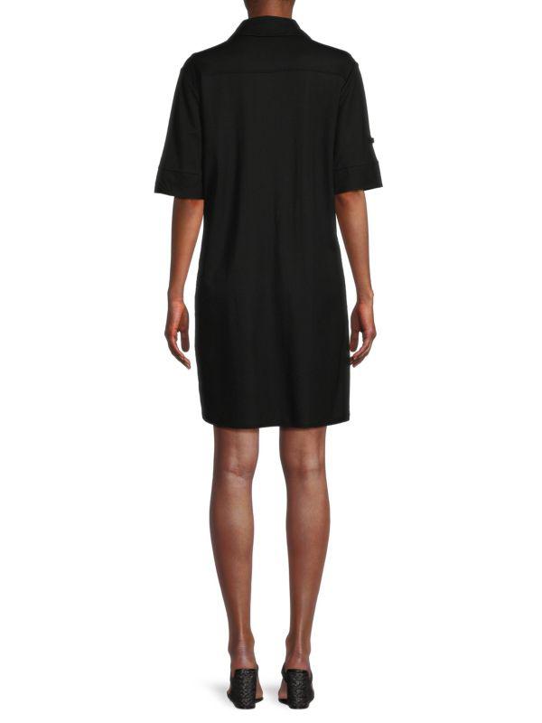 Bobeau Elbow Sleeve Mini Shirtdress