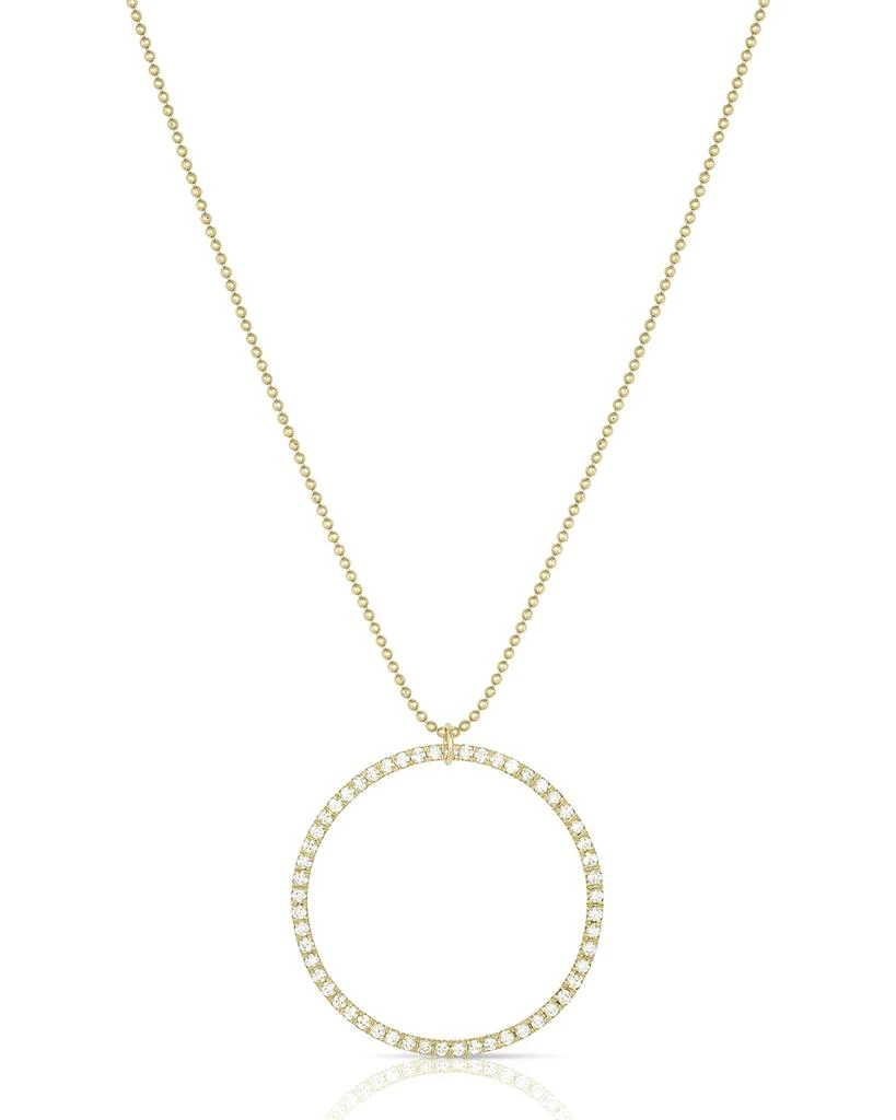 Dominique Cohen 18k Gold Medium White Diamond Halo Necklace, 22"L 1