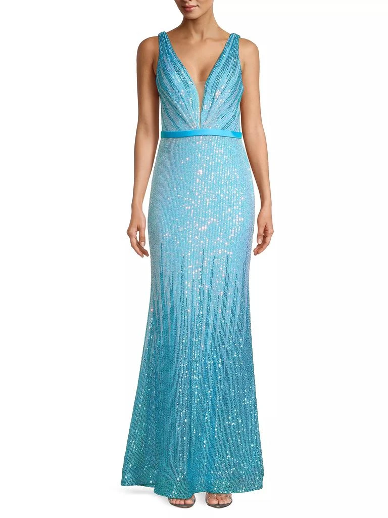 Basix Black Label Sequined Sheath Gown 2