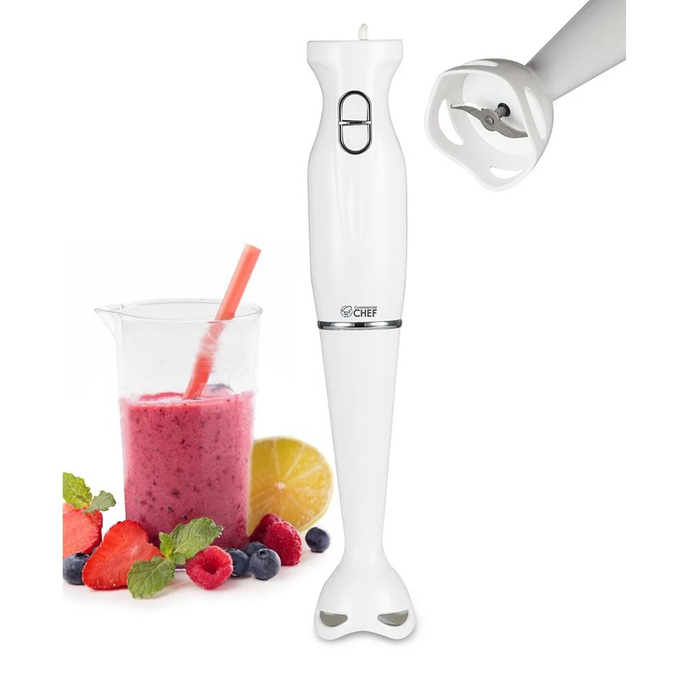 Commercial Chef Immersion Blender, Hand Blender with Stainless Steel Blades, Immersion Blender with Quiet Motor, Electric Mini Blender for Delicious Food