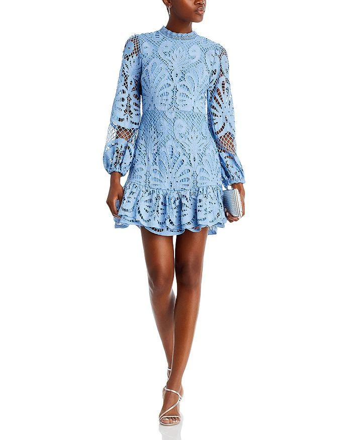 AQUA Long Sleeve Lace Dress - Exclusive 1