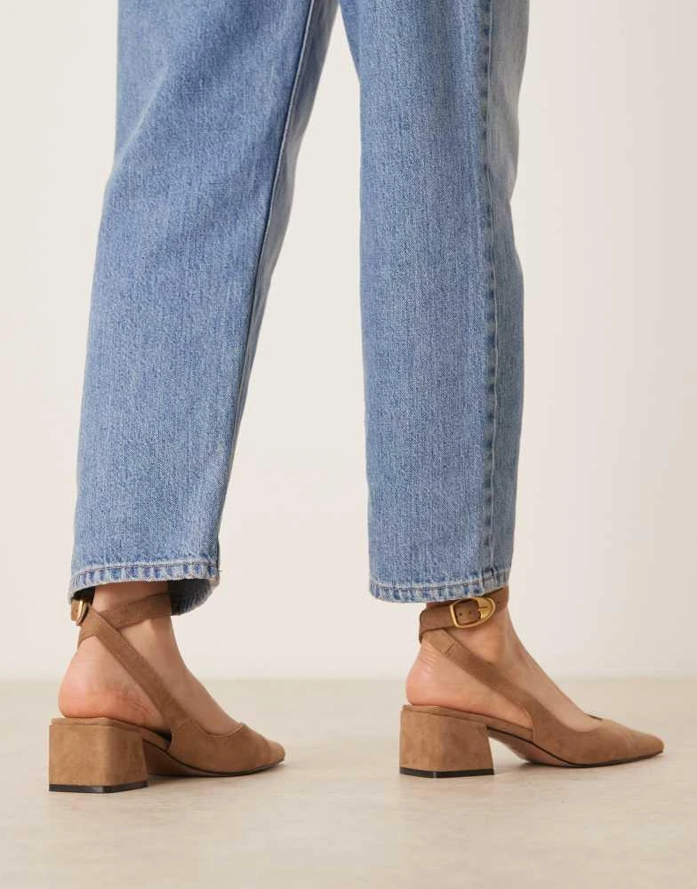 ASOS ASOS DESIGN Sienna mid block heel shoes in taupe suedette 2