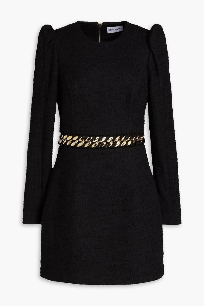 REBECCA VALLANCE Carine chain-embellished tweed mini dress 1