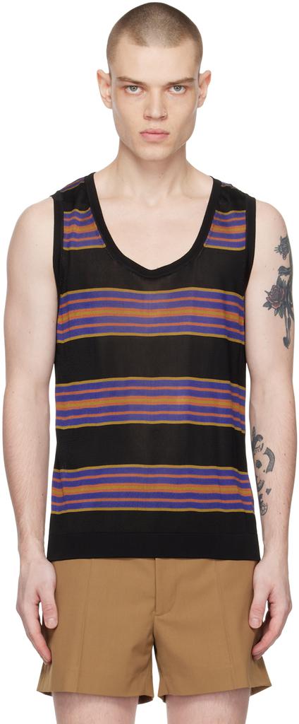 Dries Van Noten Black Striped Tank Top