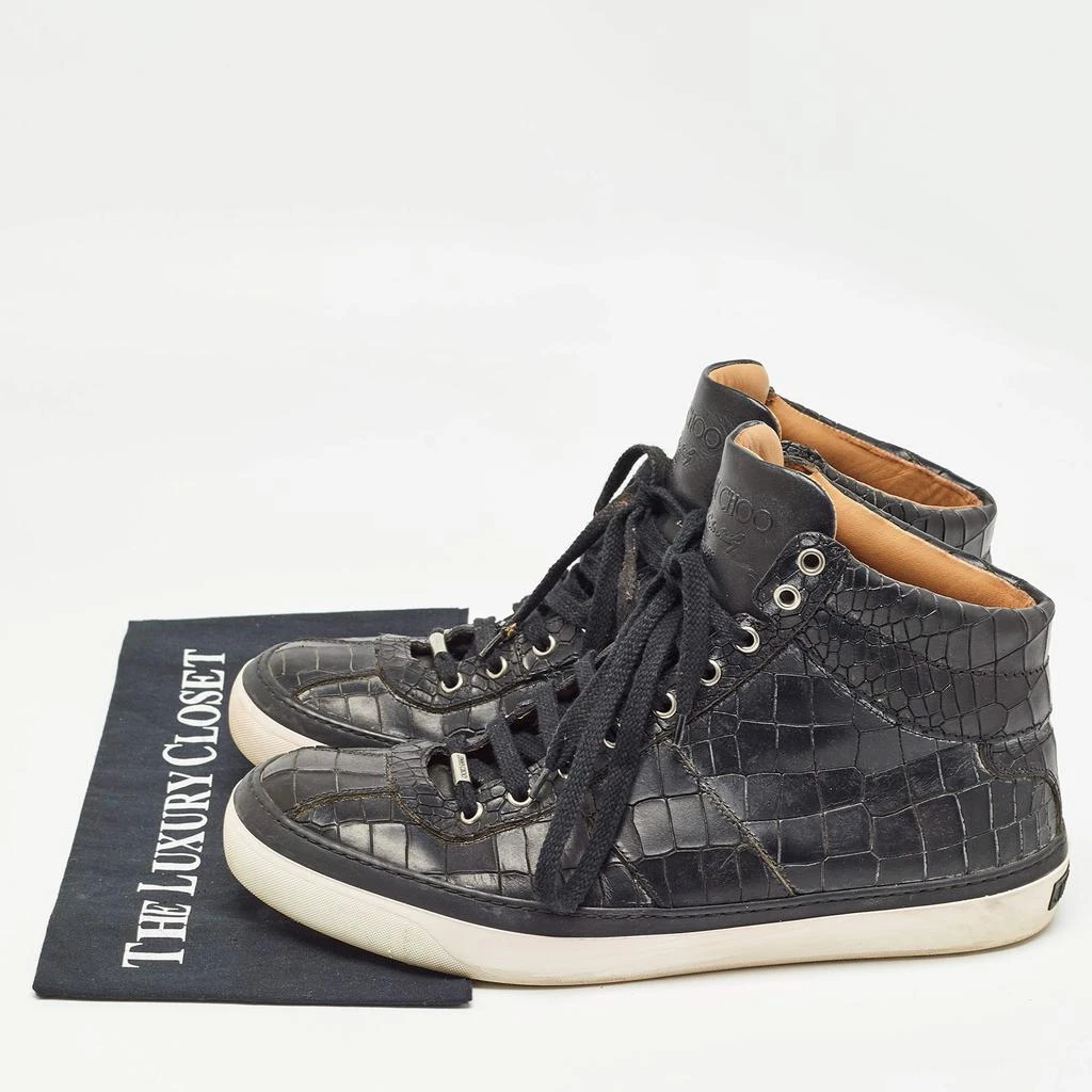 Jimmy Choo Jimmy Choo Black  Croc Embossed Belgravia Sneakers Size 45 9
