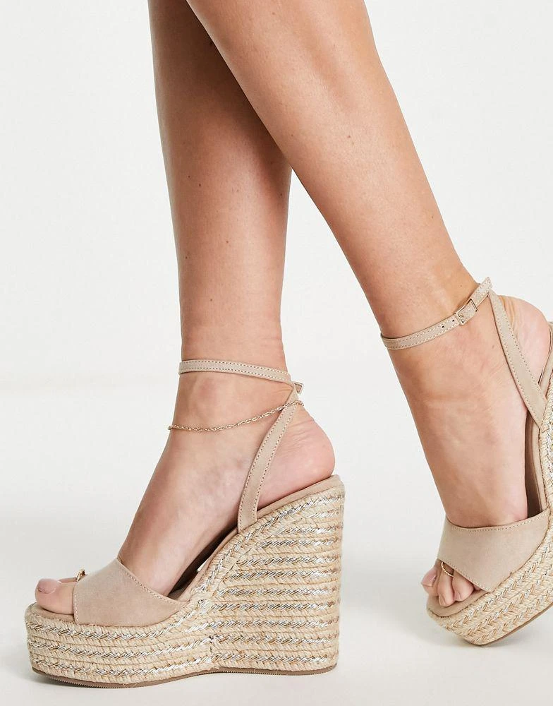 ASOS ASOS DESIGN Tasha espadrille wedges in beige 3