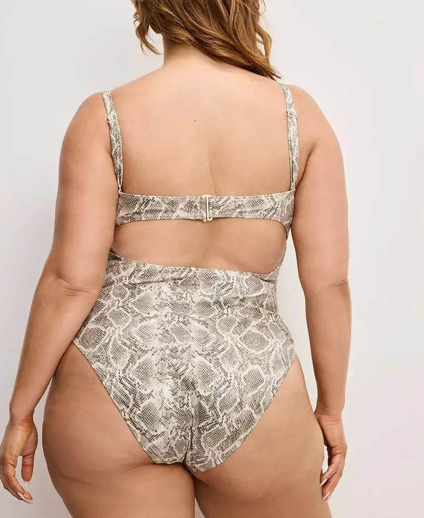 Good American Women's Snake-Print Underwire One-Piece Swimsuit 6