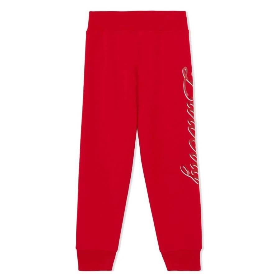 Burberry Kids Bright Red Script Logo-Print Track Trousers 1