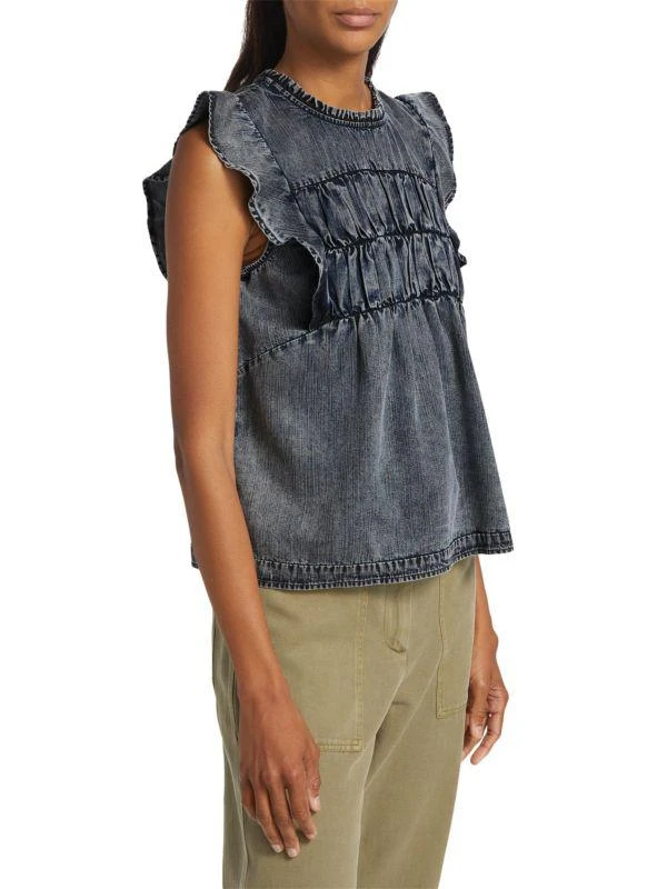 Rails Filomena Faux-Denim Cap-Sleeve Top 3