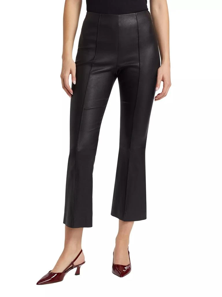 Vince Cropped Flare Stretch-Leather Pants 3