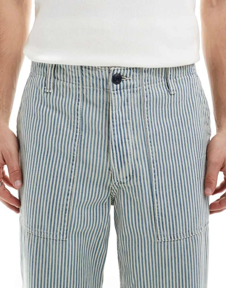 Jack & Jones Jack & Jones Alex baggy workwear jeans in blue stripe 5