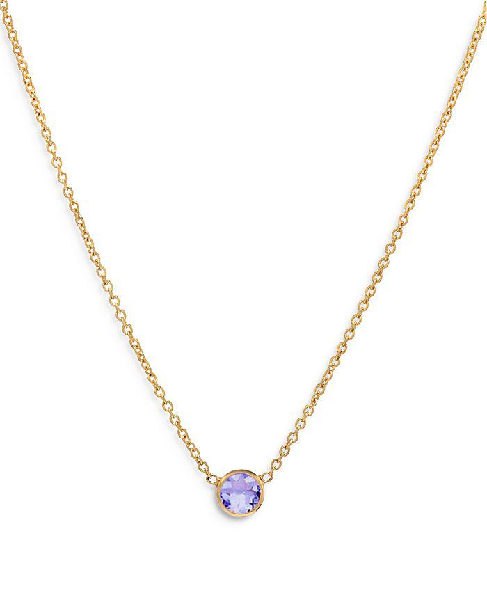 Zoe Lev 14K Yellow Gold Alexandrite Birthstone Solitaire Pendant Necklace, 16-18"