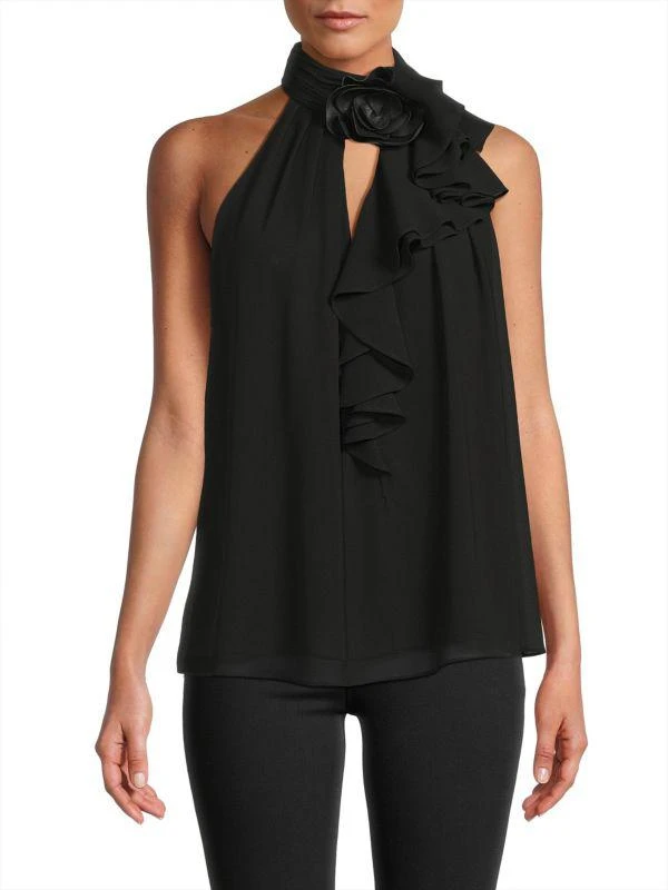UNGARO Shilo Floral Sleeveless Blouse 1