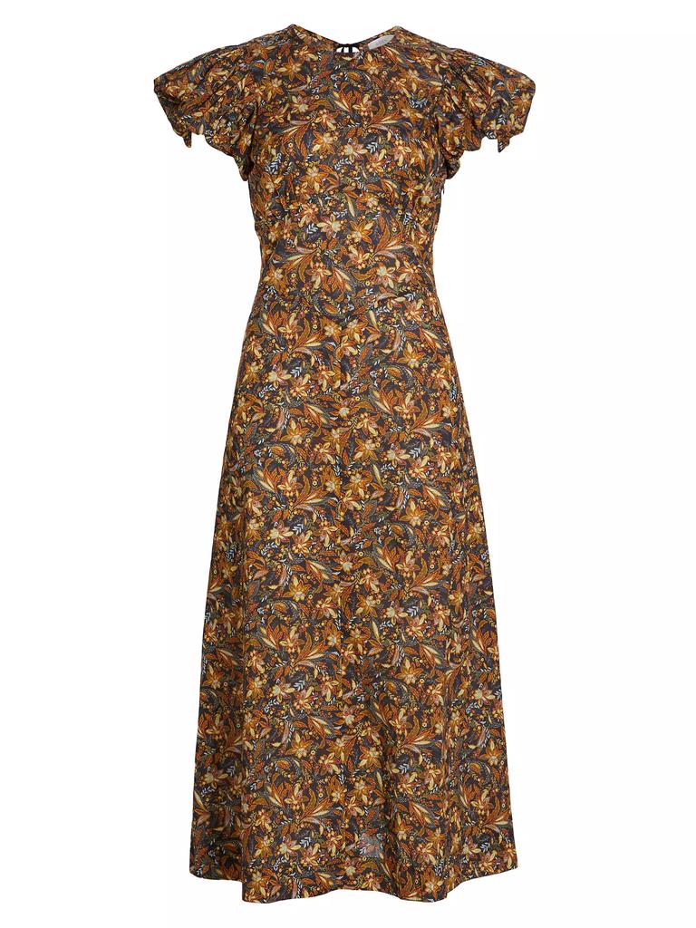 DÔEN Rhodia Floral Cotton Midi-Dress