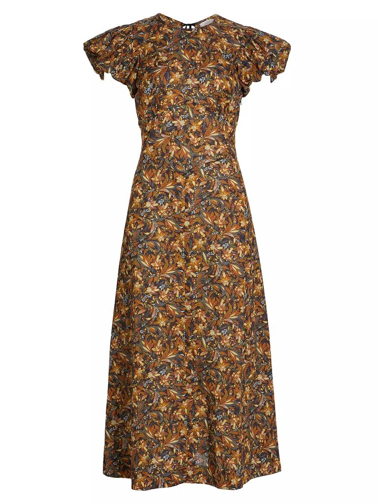 DÔEN Rhodia Floral Cotton Midi-Dress 1