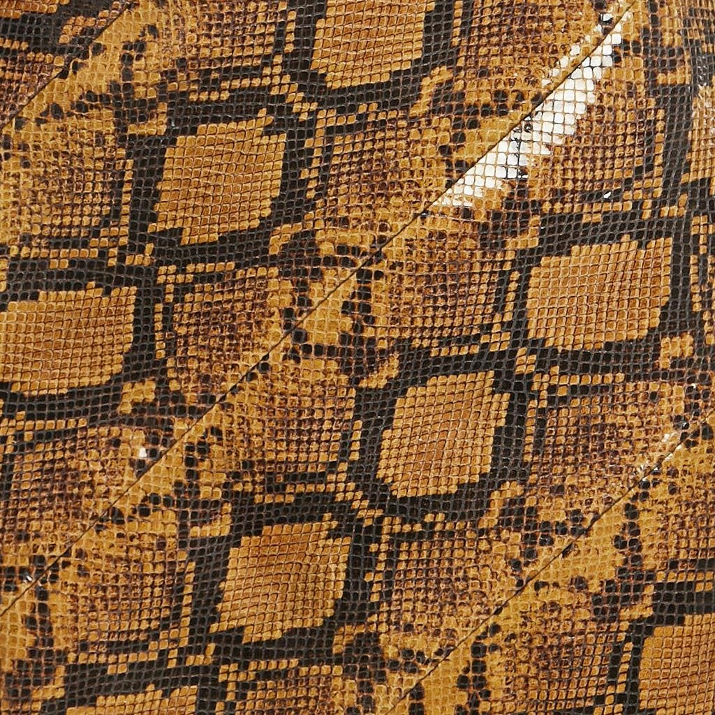 Alexander McQueen Alexander McQueen Brown Snakeskin Pattern Patent Leather Pencil Skirt M 3