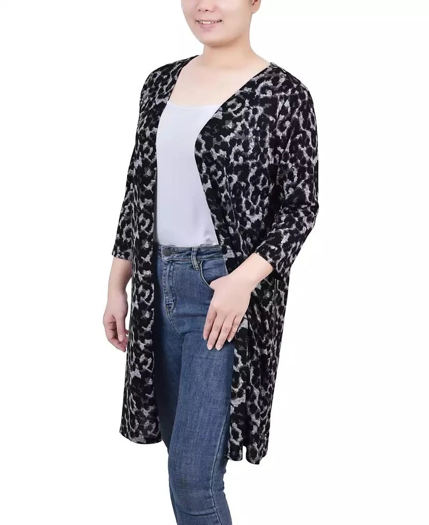NY Collection Women's 3/4 Sleeve Knit Cardigan 3