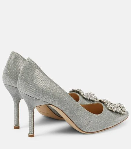 Manolo Blahnik Hangisi 90 embellished glitter pumps 3