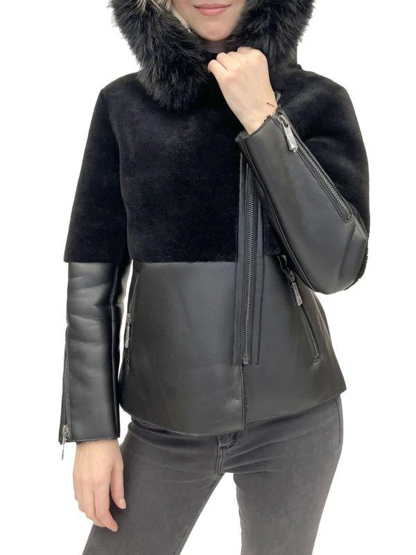 BELLE FARE Mix Media Hooded Jacket 1