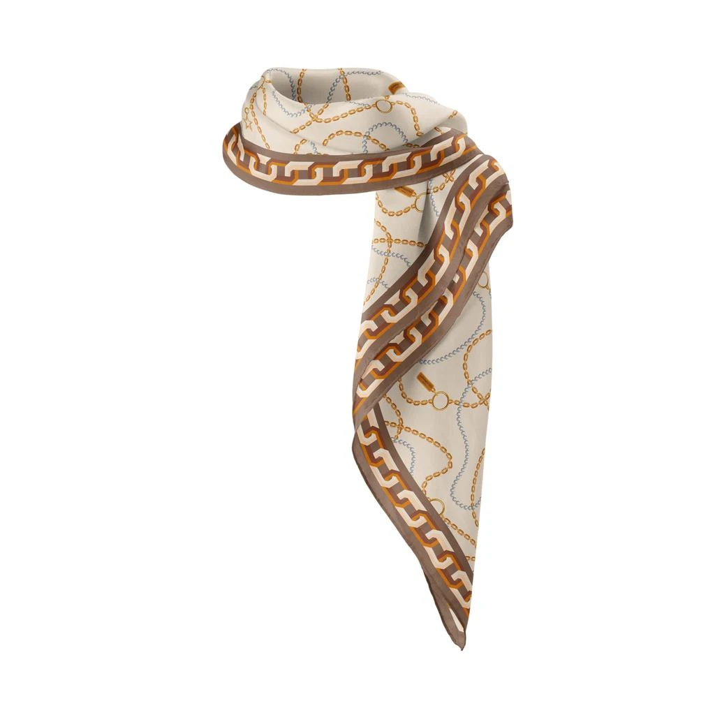 LePARMENTIER Paris Heritage Chain and Pearls Silk Square Scarf 4