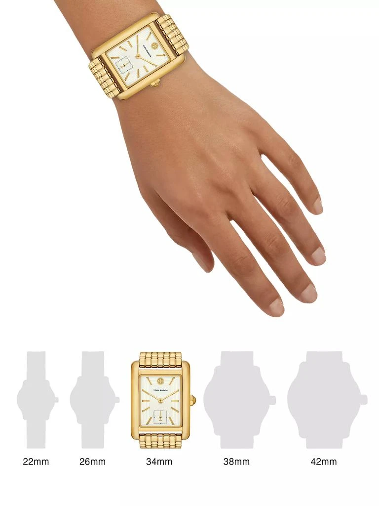 Tory Burch Eleanor Goldtone Stainless Steel Bracelet Watch 2