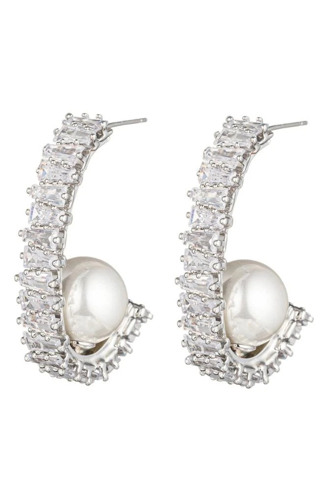 EYE CANDY LOS ANGELES Ava Half Loop Imitation Pearl Drop Earrings