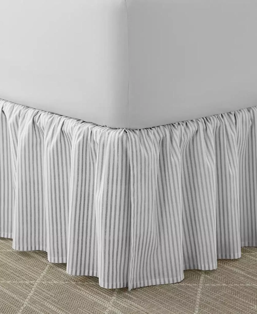 Laura Ashley Ticking Stripe Ruffled Bedskirt, Full 6