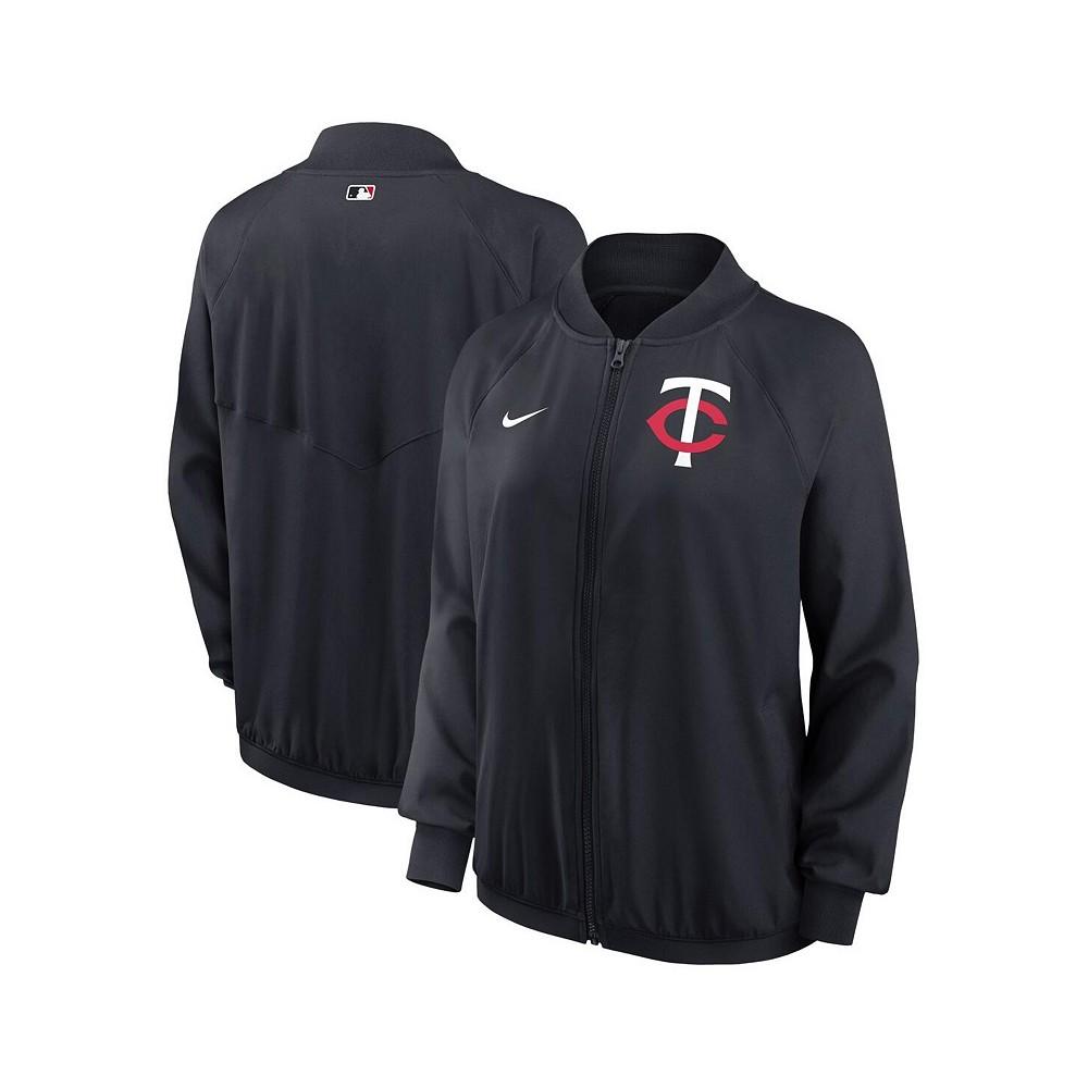 Nike Women's Minnesota Twins Navy Authentic Collection Team Raglan Performance Full-Zip Jacket