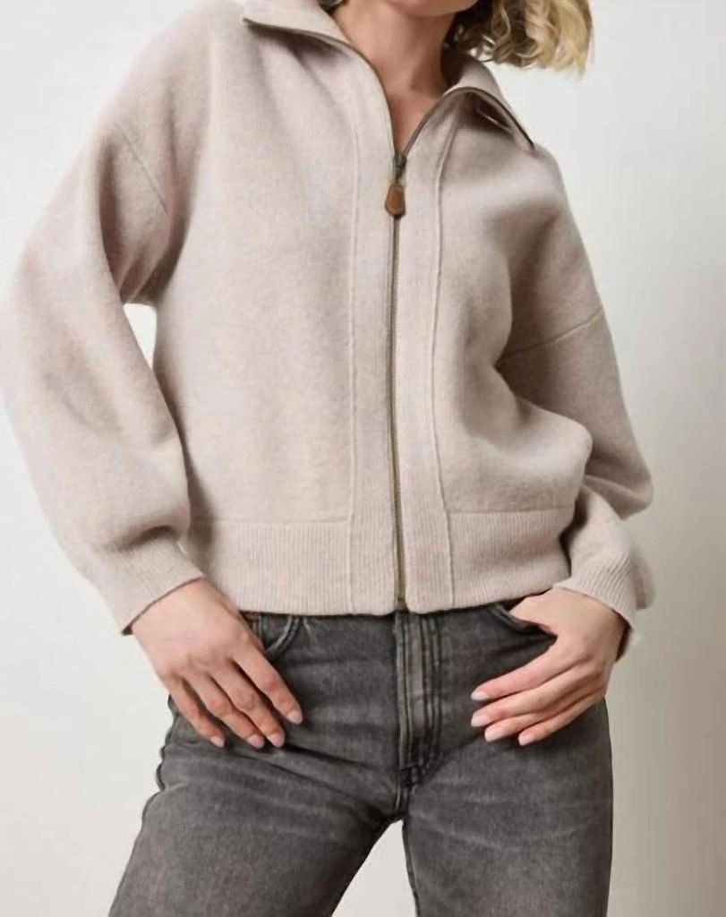 Lilla P Lilla P - Zip Front Polo Cardigan