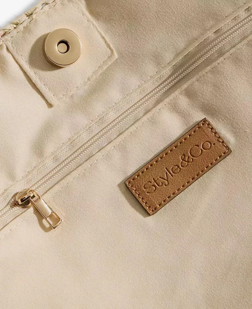 Style & Co Extra-Large Geo Pattern Straw Tote, Exclusively at Macy's 7
