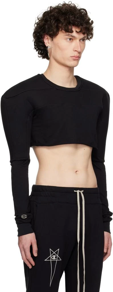 Rick Owens Black Champion Edition Girdered Cropped Harness T-shirt 2
