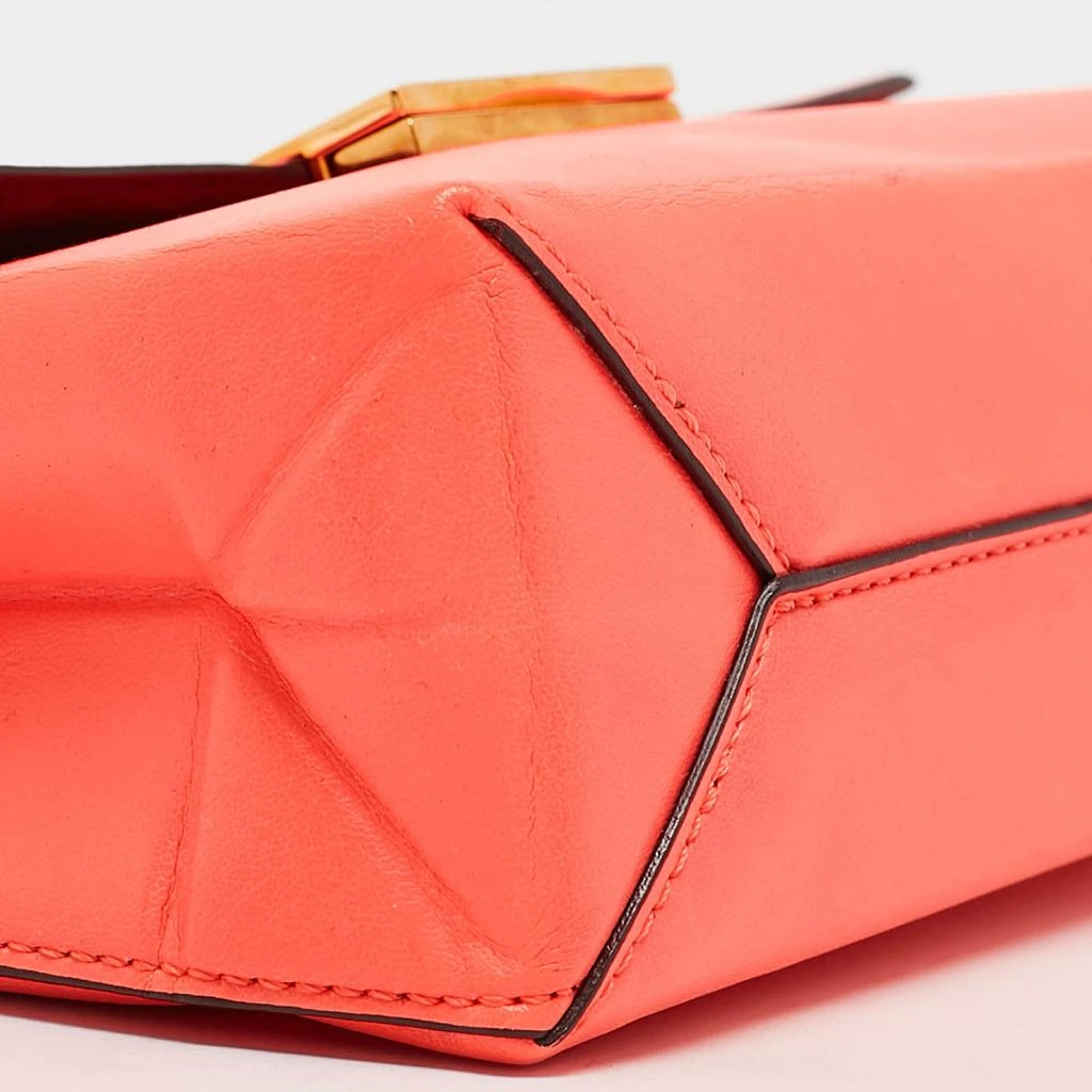 Stella McCartney Stella McCartney Neon Orange Faux Leather Metal Flap Crossbody Bag 17