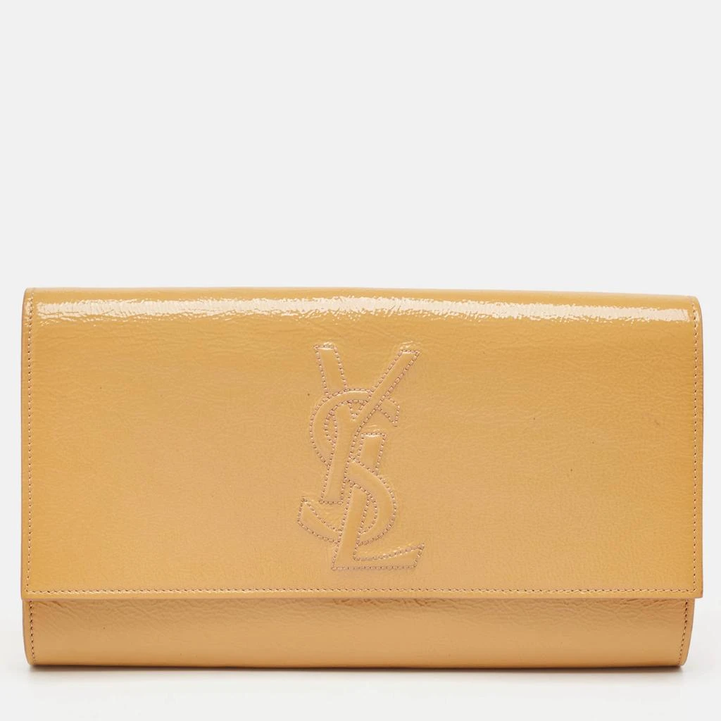 Yves Saint Laurent Saint Laurent Beige Patent Leather Belle De Jour Clutch 1
