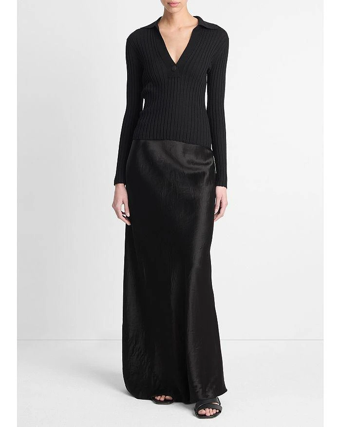 Vince Ribbed Polo Top 2
