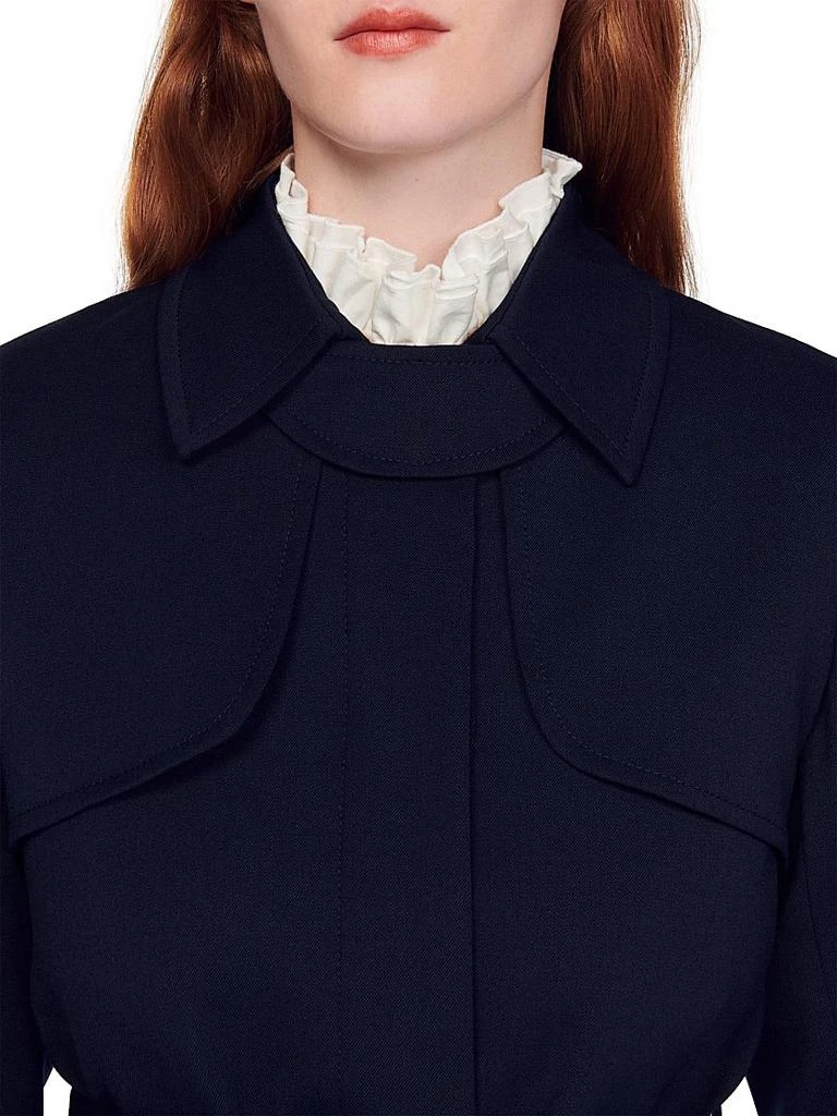 Sandro Trench Coat with Pleated Inset 8