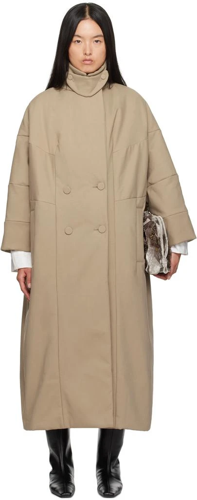 Dries Van Noten Beige Long Cocoon Coat 1