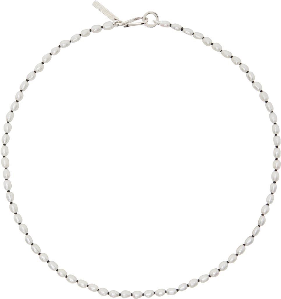 Emilie sterling silver choker with freshwater pearl – On