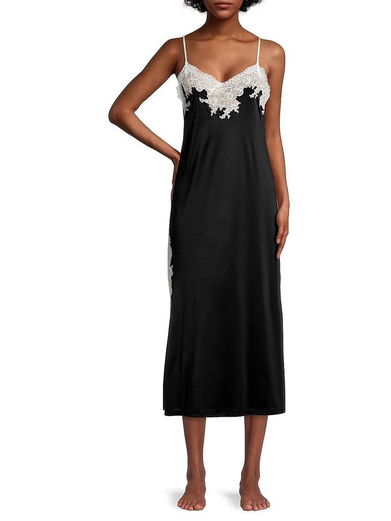 Natori Contrast Lace-Trim Nightdress 2