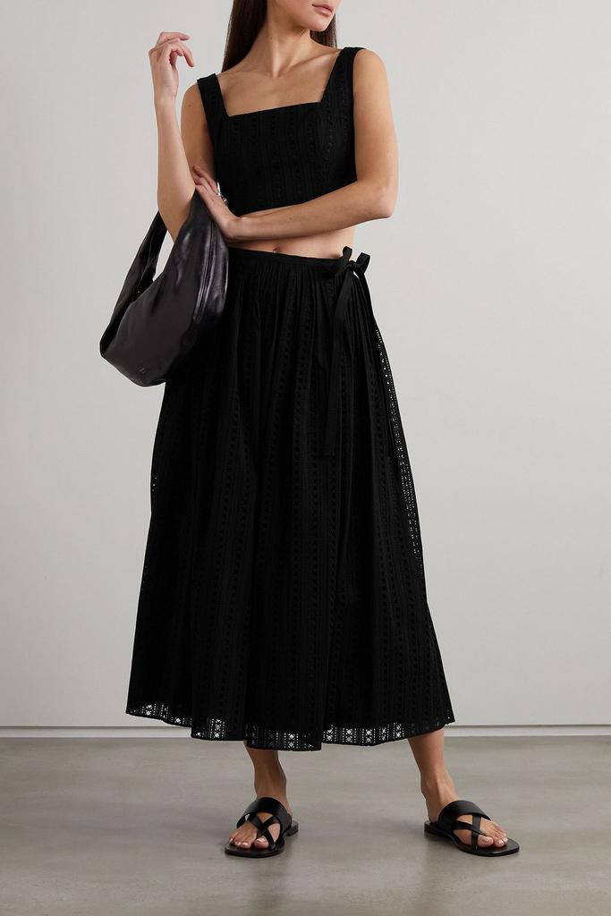 ADAM LIPPES Broderie anglaise cotton wrap skirt