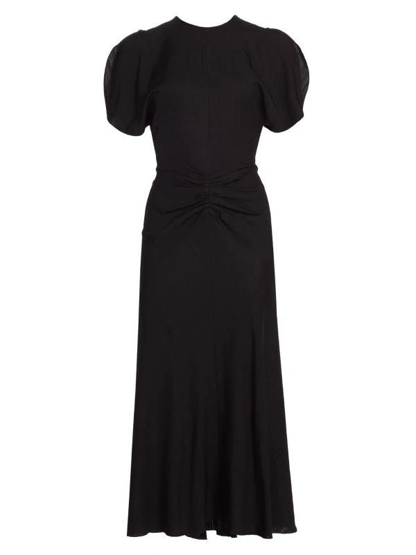 Victoria Beckham Gathered Waist Midi-Dress 6