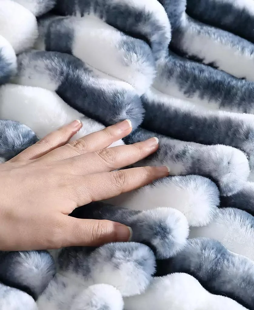 French Connection CLOSEOUT! Abstract Printed Faux Fur Throw, 60" x 50" 4