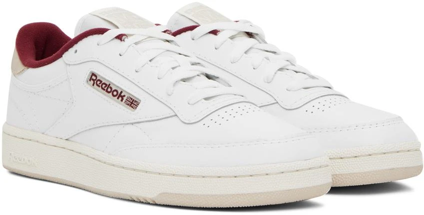 Reebok White & Burgundy Club C 85 Sneakers 4
